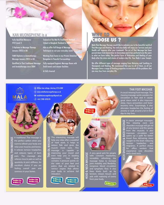 Mala Thai Massage Therapy In Lyne, Chertsey Surrey