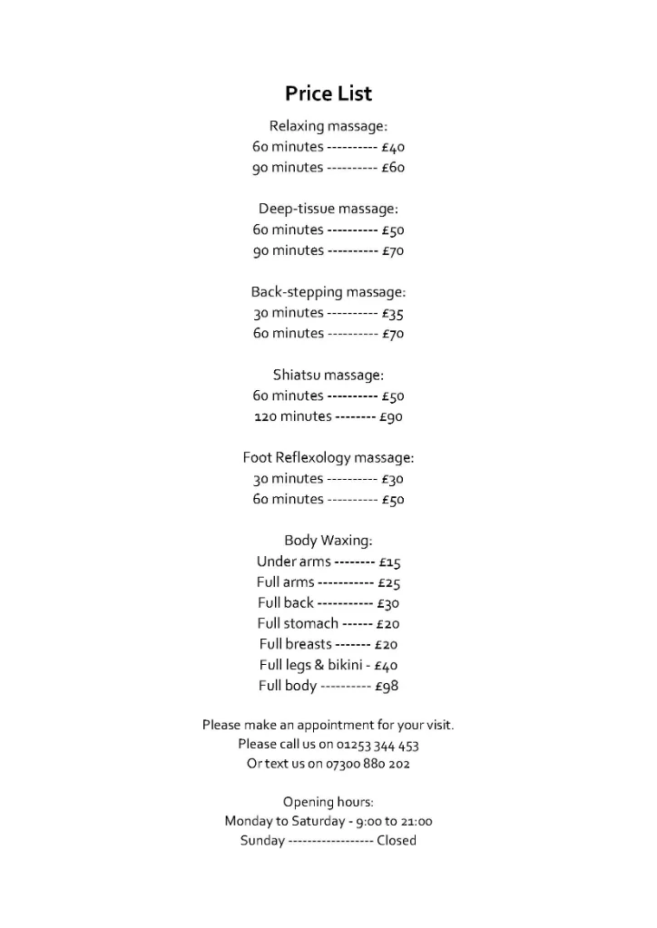 Deep Tissue, Relaxing, Reflexology Massage In Blackpool From £40/hour