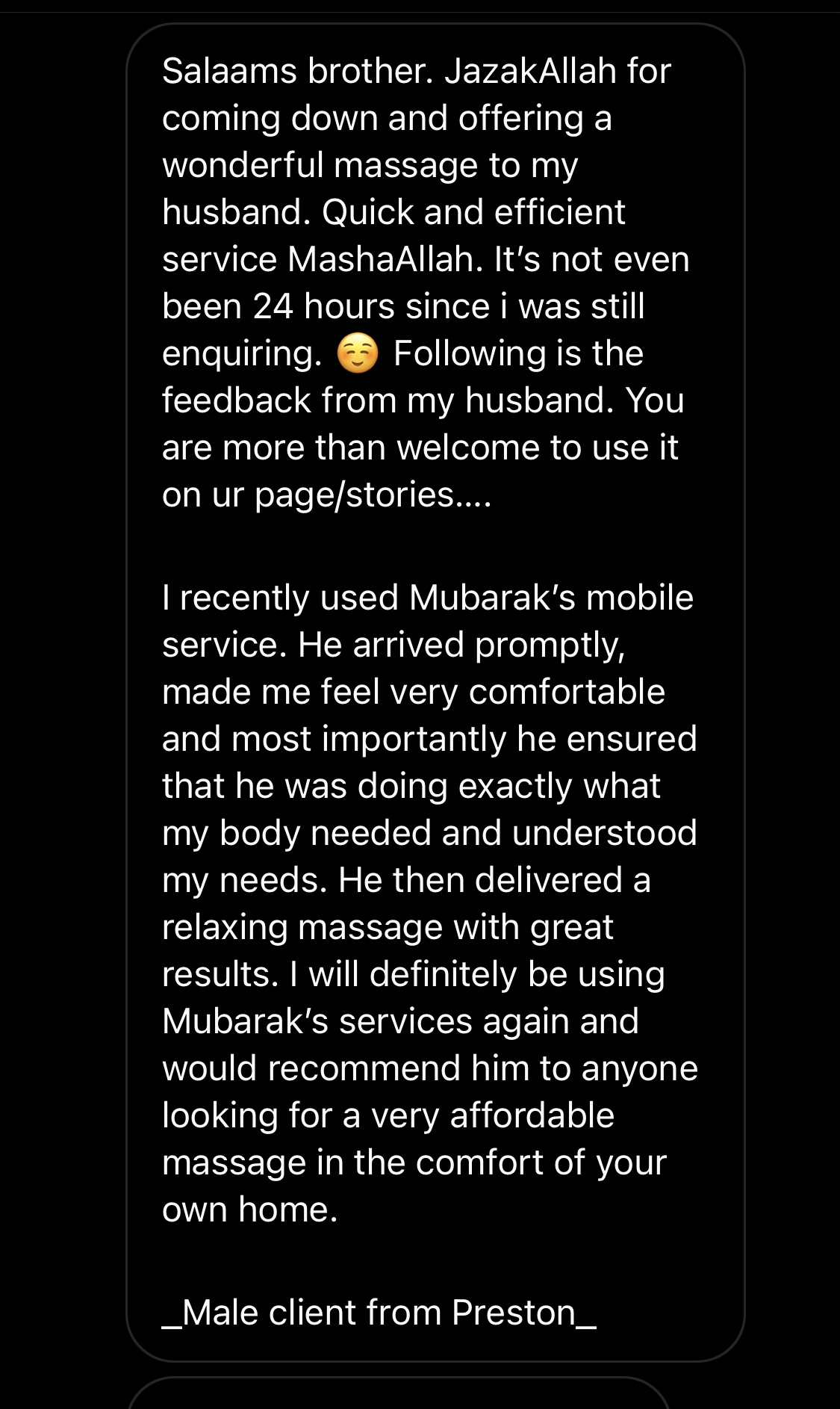 Mobile Massage Service
